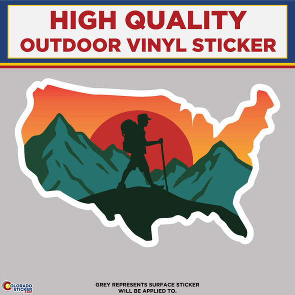 Hike Across USA, High Quality Vinyl Stickers New Colorado Sticker