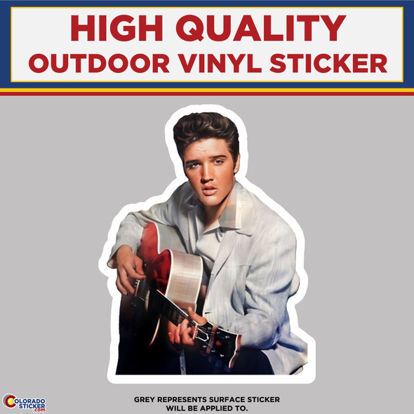 Elvis Playing Guitar,  High Quality Vinyl Stickers