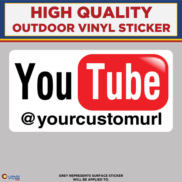 Personalized YouTube URL,  High Quality Vinyl Stickers