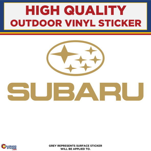 Subaru Logo and Text Die Cut, Gold