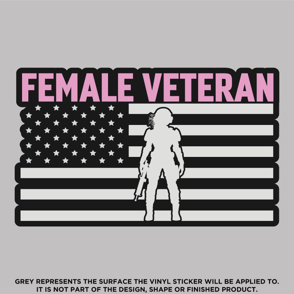 Female Veteran, High Quality Vinyl Stickers