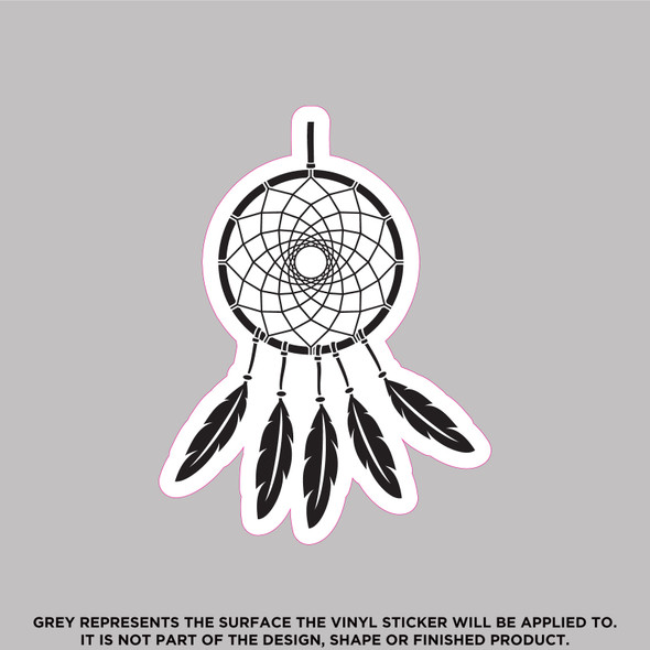 Black and white Dreamcatcher, High Quality Vinyl Stickers