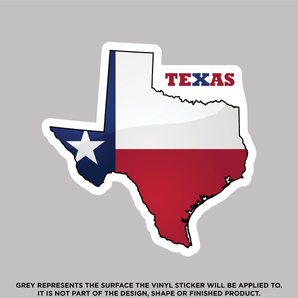 Texas State Shape & Flag, High Quality Vinyl Stickers