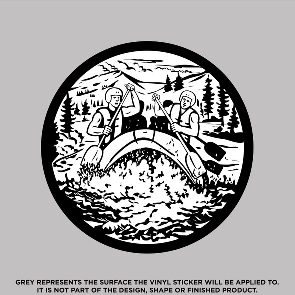 White Water Rafting, Outdoor Vinyl Sticker Decal