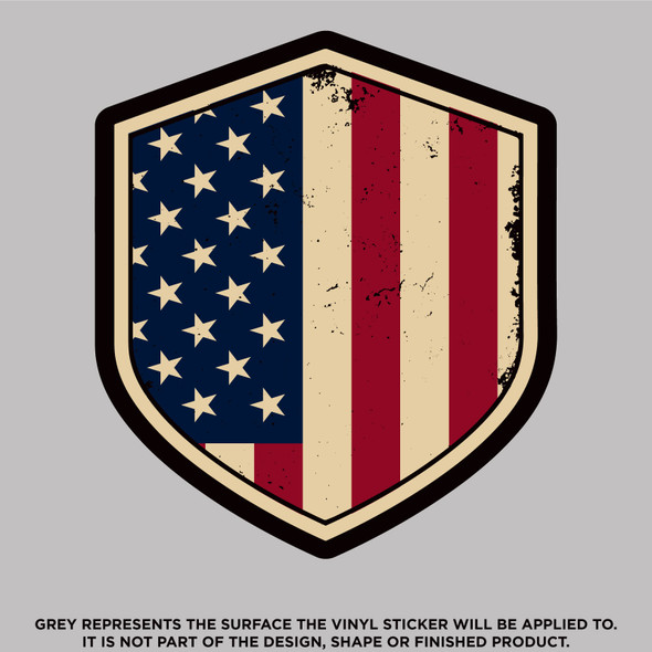 American Flag Shield USA Vinyl Sticker Decal | Premium Waterproof