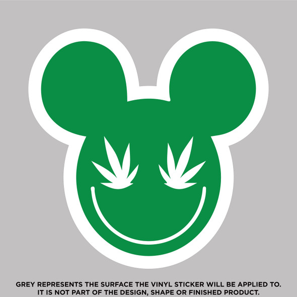 Joke Mickey Mouse smoking pot parody vinyl sticker decal