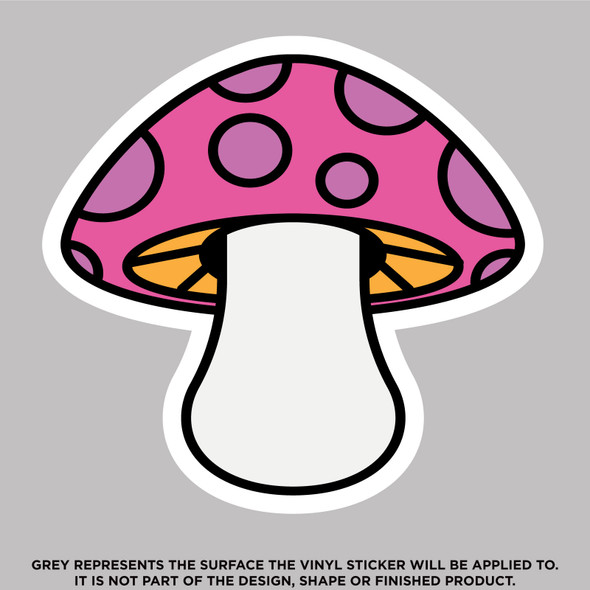 Cute pink mushroom trippy vinyl sticker decal