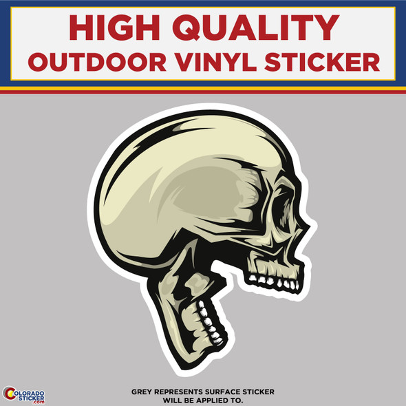 Sideways Skull, High Quality Vinyl Stickers New Colorado Sticker