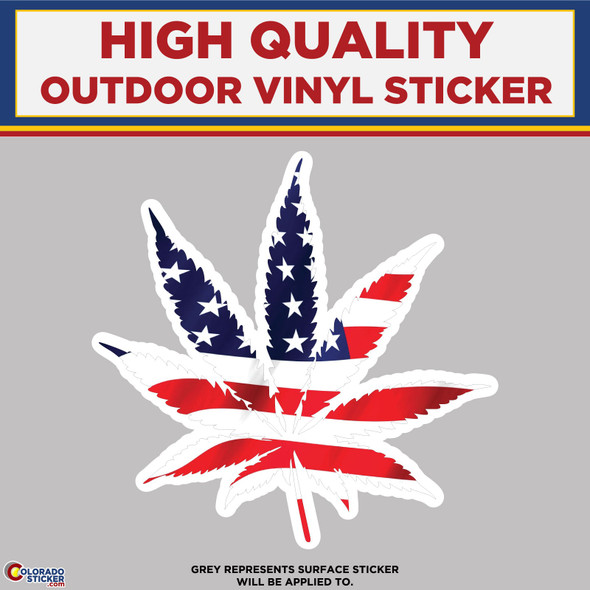 American Flag Marijuana Pot Leaf, High Quality Vinyl Stickers physical New Shop All Stickers Colorado Sticker