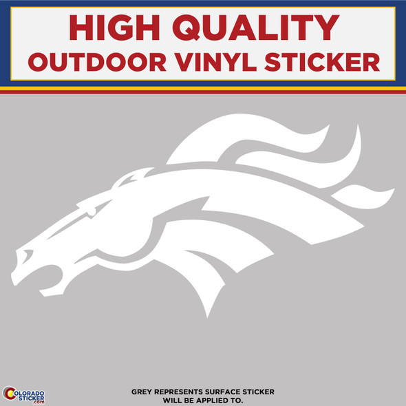 Denver Bronco Die Cut Horse Head, High Quality Vinyl Sticker Decal left facing