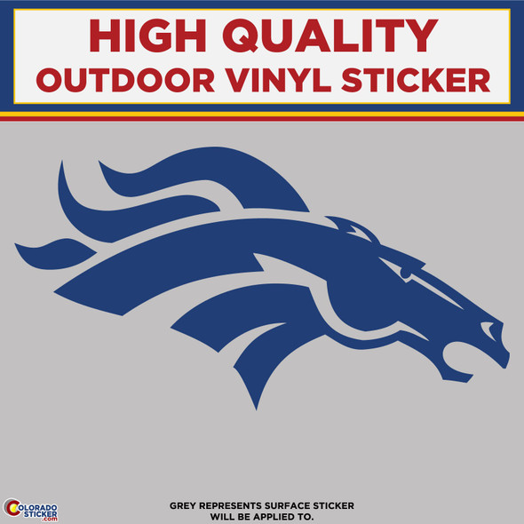 Blue Bronco Horse Head, Die Cut High Quality Vinyl Sticker
