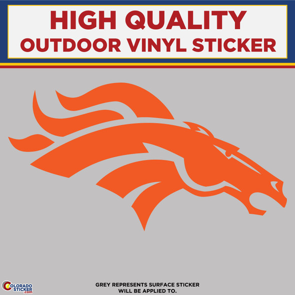 Orange Bronco Horse Head, Die Cut High Quality Vinyl Sticker