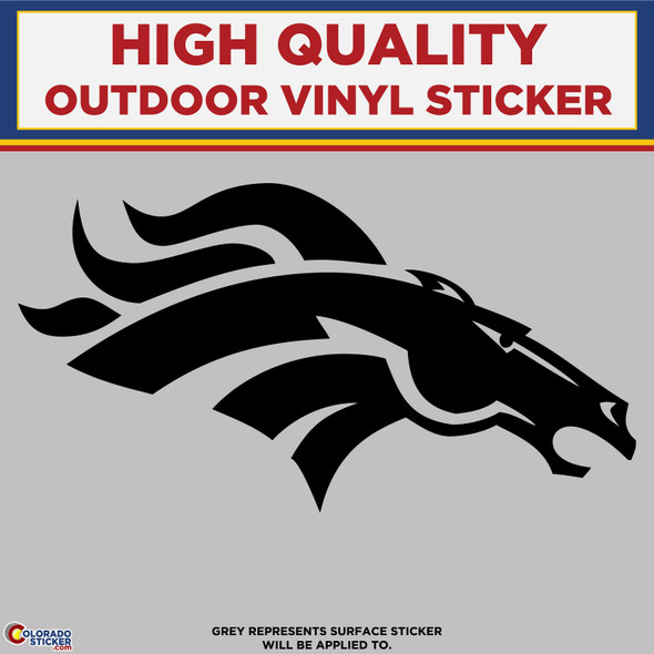 Black Bronco Horse Head, Die Cut High Quality Vinyl Sticker