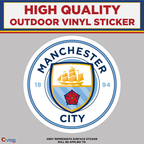 Manchester City Soccer Club, High Quality Vinyl Stickers