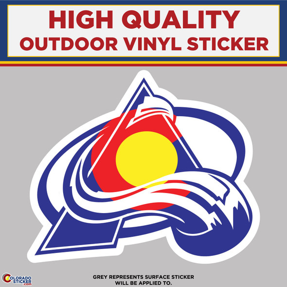 Colorado Avalanche With Colorado Flag Design, High Quality Vinyl Stickers