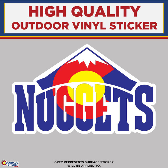 Denver Nuggets With Colorado Flag Pattern, High Quality Vinyl Stickers physical New Shop All Stickers Colorado Sticker