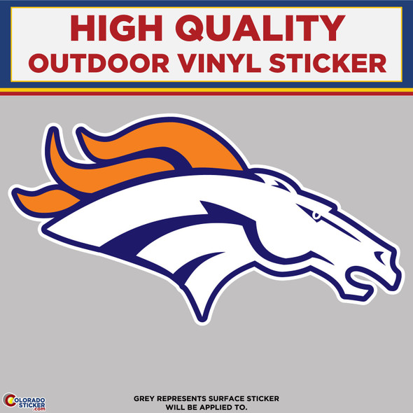 Denver Broncos Horse Head, High Quality Vinyl Stickers