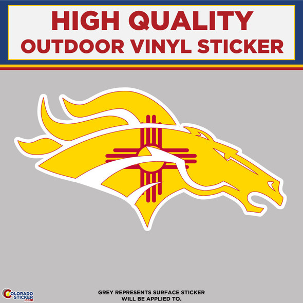 Broncos Horse Head New Mexico Flag Design, High Quality Vinyl Stickers