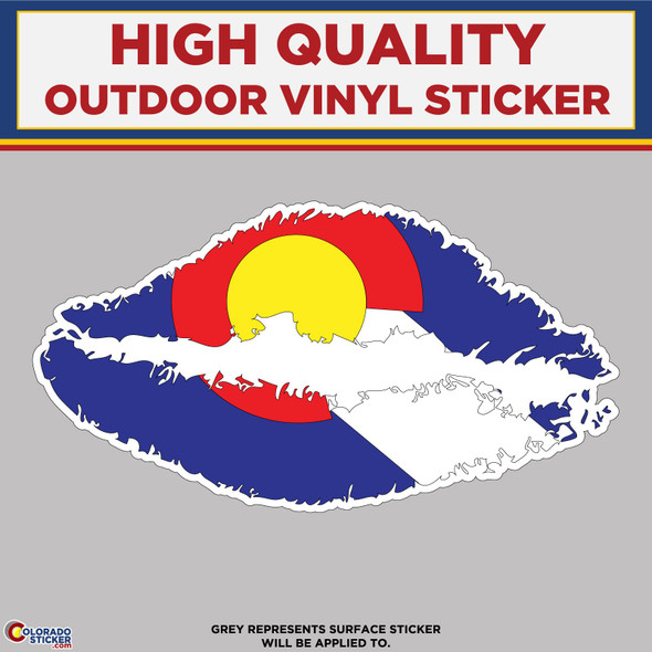 Colorado Flag Lips, High Quality Vinyl Stickers