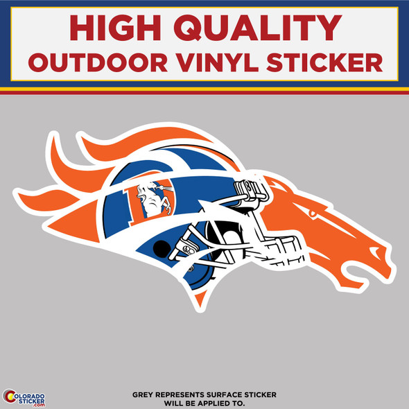 Denver Broncos Old School Helmet Inside Horse,  High Quality Vinyl Stickers