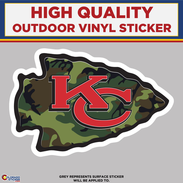 Camouflage Kansas City Chiefs, High Quality Vinyl Stickers New Colorado Sticker