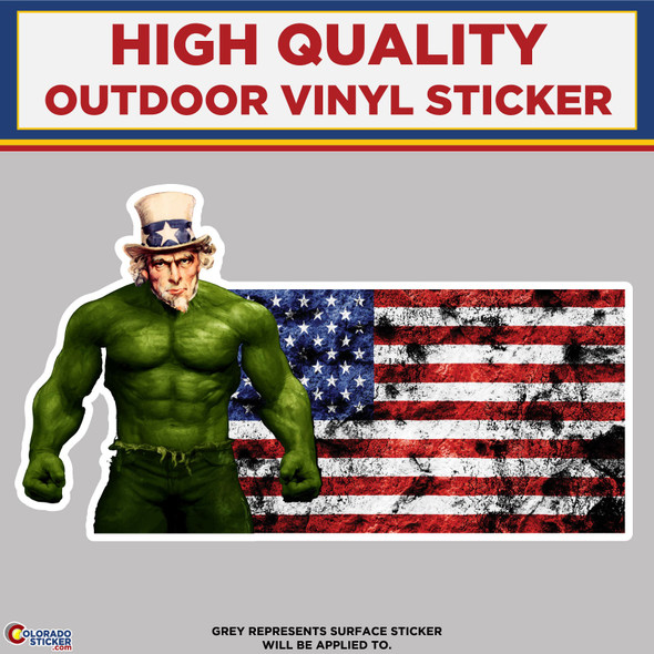 American Flag Hulk, High Quality Vinyl Stickers New Colorado Sticker