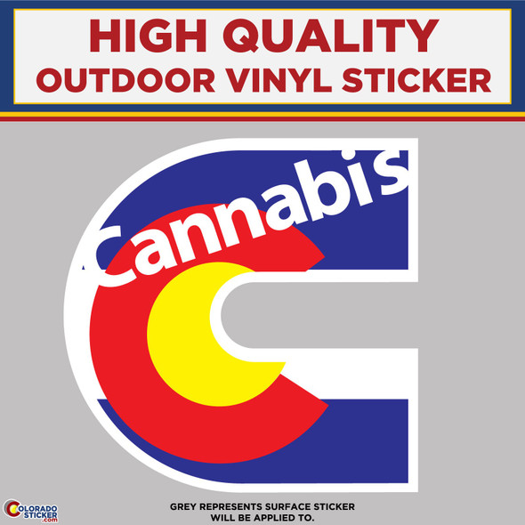 Cannabis Colorado Flag, Vinyl High Quality Vinyl Stickers New Colorado Sticker