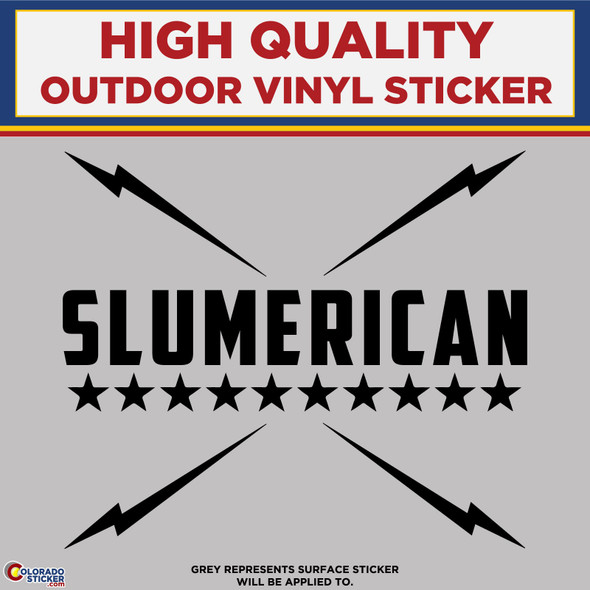 Slumerican Stars & Bolts Logo , Die Cut High Quality Vinyl Stickers New Colorado Sticker