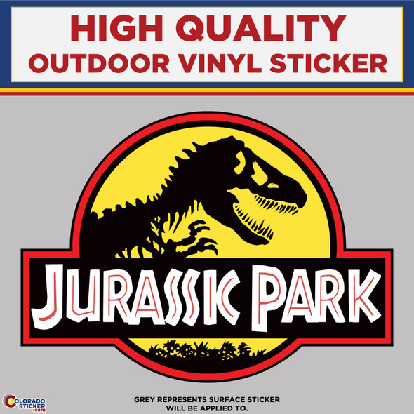 Jurassic Park Logo & Text, High Quality Vinyl Stickers