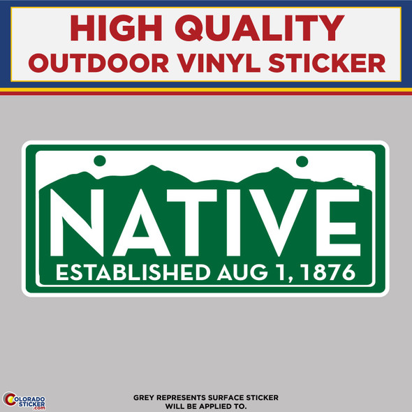 Colorado Native License Plate, High Quality Vinyl Stickers New Colorado Sticker