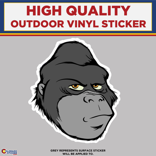 Gorilla, Ape Head, High Quality Vinyl Stickers New Colorado Sticker