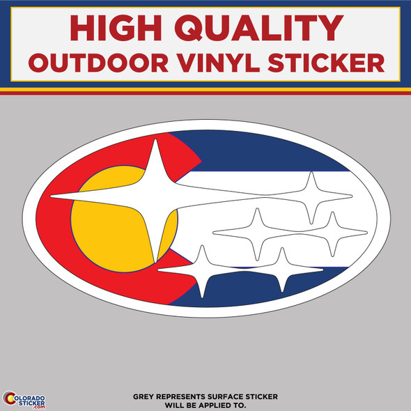 Colorado Flag Subaru Emblem, High Quality Vinyl Stickers