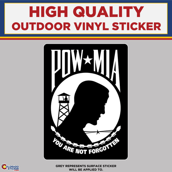 POW MIA Flag, High Quality Vinyl Stickers New Colorado Sticker