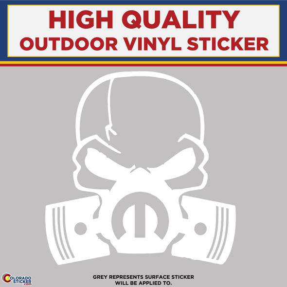 Mopar Skull, Die Cut High Quality Vinyl Stickers white