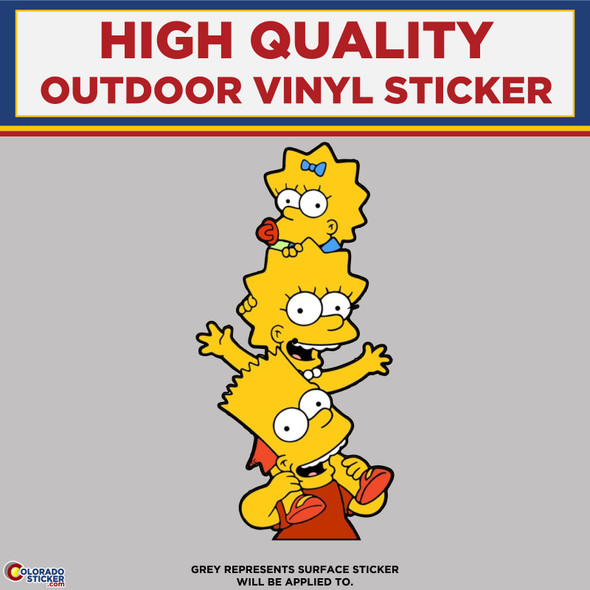 The Simpsons Kids Bart, Lisa and Maggie, High Quality Vinyl Stickers New Colorado Sticker