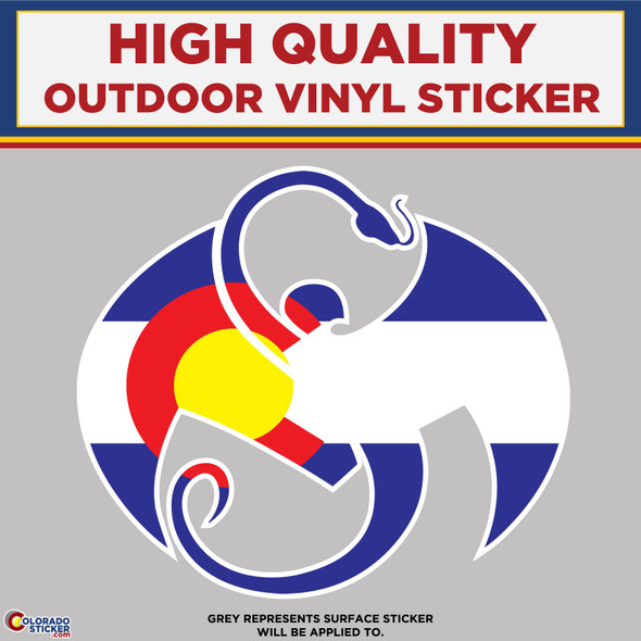 Strange Music Snake and Bat with Colorado Flag Pattern, High Quality Vinyl Sticker Decals