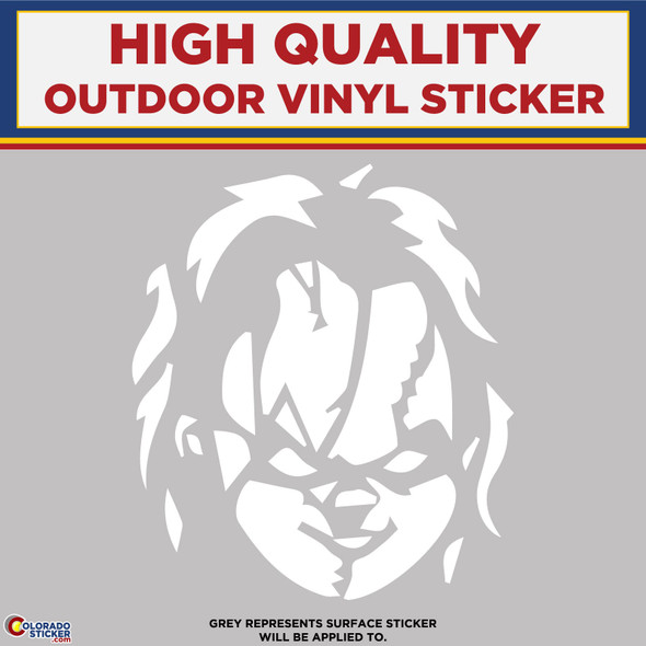 Chucky Die Cut White, High Quality Vinyl Stickers