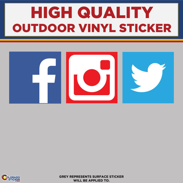 Social Media Icons, High Quality Vinyl Stickers