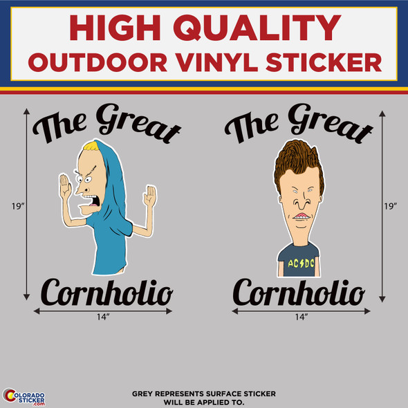 The Great Cornholio Beavis & Butthead Cornhole Board Vinyl Graphics