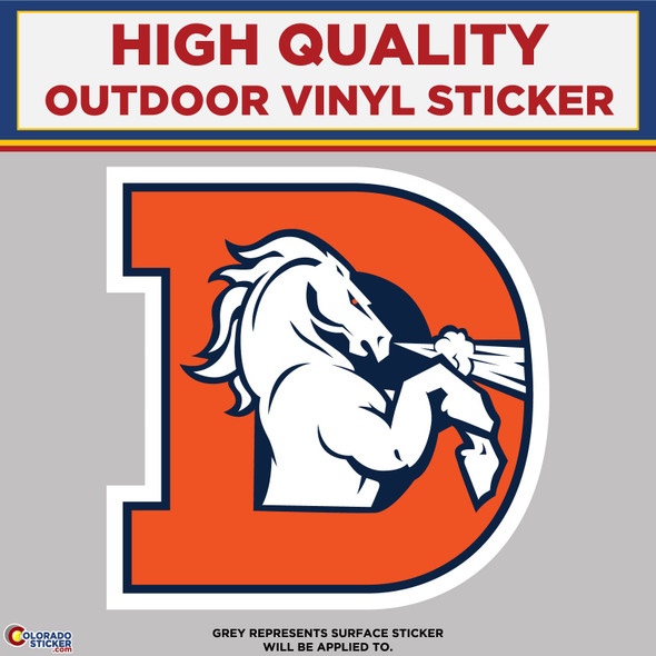 Broncos NEW D Design, High Quality Vinyl Stickers