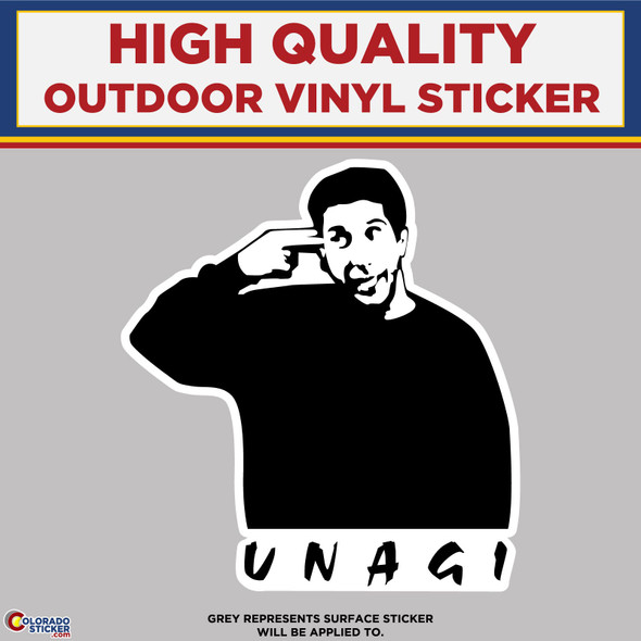 Ross Geller From Friends Unagi, High Quality Vinyl Stickers