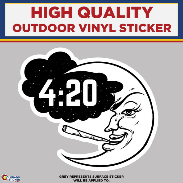 420 Moon Face High Quality Vinyl Stickers