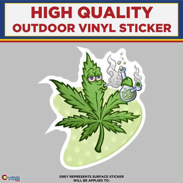 Cartoon High Pot Leaf Stoner, High Quality Vinyl Stickers New Colorado Sticker