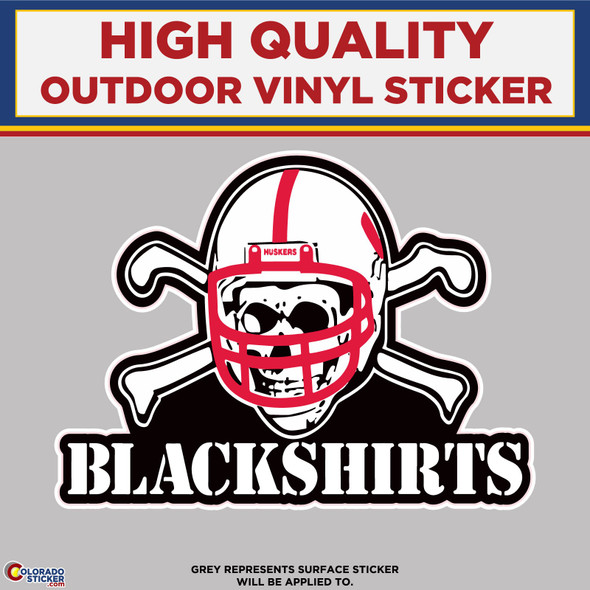 Blackshirts Huskers, High Quality Vinyl Stickers