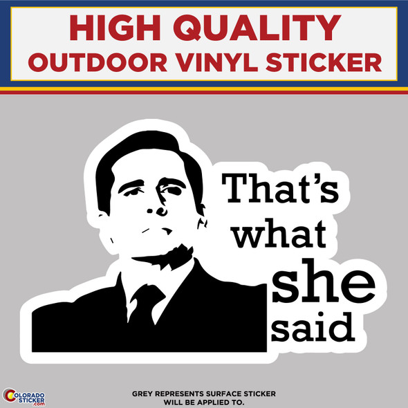 That's What She Said, The Office, Michael Scott, High Quality Vinyl Stickers