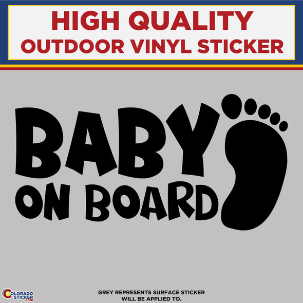Baby on Board Footprint, Die Cut High Quality Vinyl Stickers