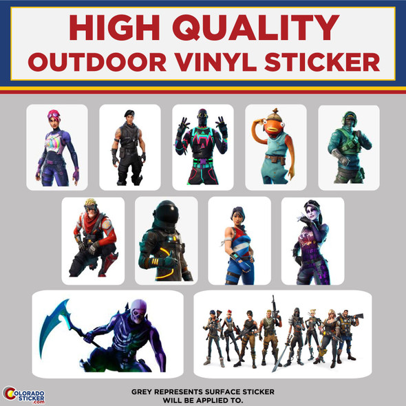 Fortnite Character Pack, High Quality Vinyl Stickers