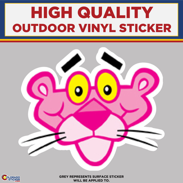 Pink Panther head, High Quality Vinyl Stickers