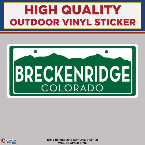 Breckenridge Colorado License Plate, High Quality Vinyl Stickers
