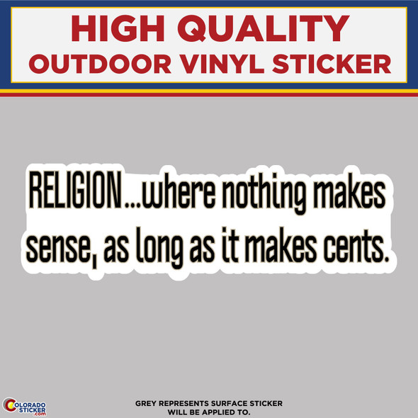 Religion, Religious, High Quality Vinyl Stickers New Colorado Sticker